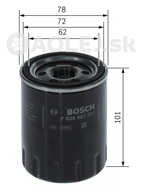 Olejový filter P7301 Bosch F026407301