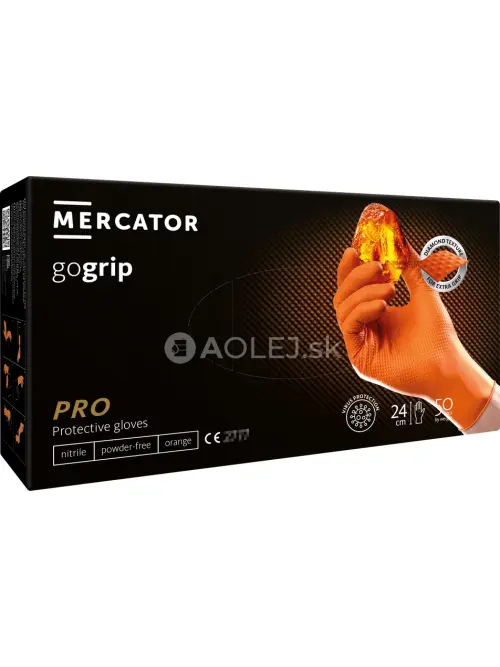 Nitrilové rukavice GoGrip oranžové veľkosti L, 50 ks