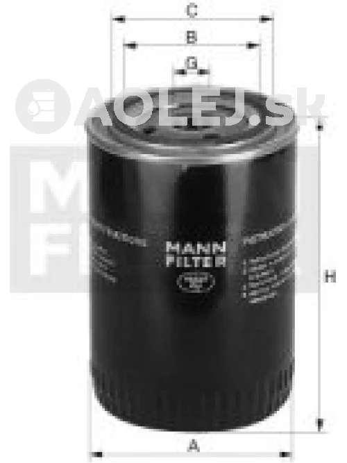Olejový filter MANN FILTER W 11 102/33