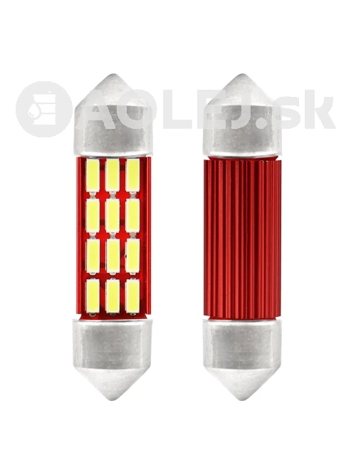 LED žiarovky CANBUS 4014 12SMD Festoon C5W C10W C3W 36mm White 12V/24V