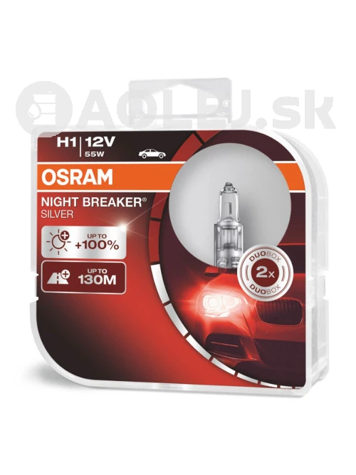 Halogénové žiarovky Osram H1 12V 55W P14,5s NIGHT BREAKER SILVER +100% 2ks