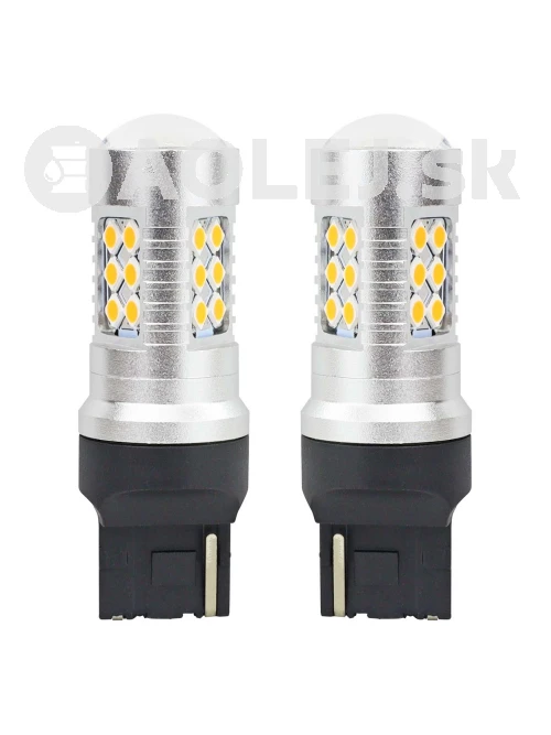 LED žiarovky CANBUS 3030 24SMD T20 7440 WY21W Oranžová 12V/24V