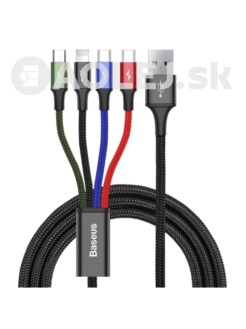 USB kábel Baseus Fast 4v1 Lightning / micro 3,5A 1,2 m čierny