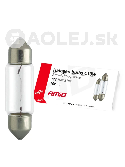 Halogénové žiarovky C10W Festoon 31mm 12V 10ks
