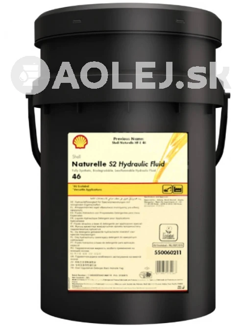 Shell Naturelle S2 Hydraulic Fluid 46 20L 