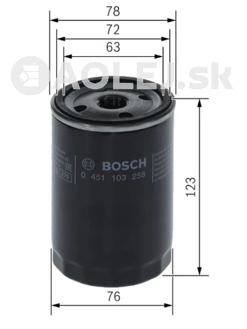 Olejový filter P3258 Bosch 0451103258
