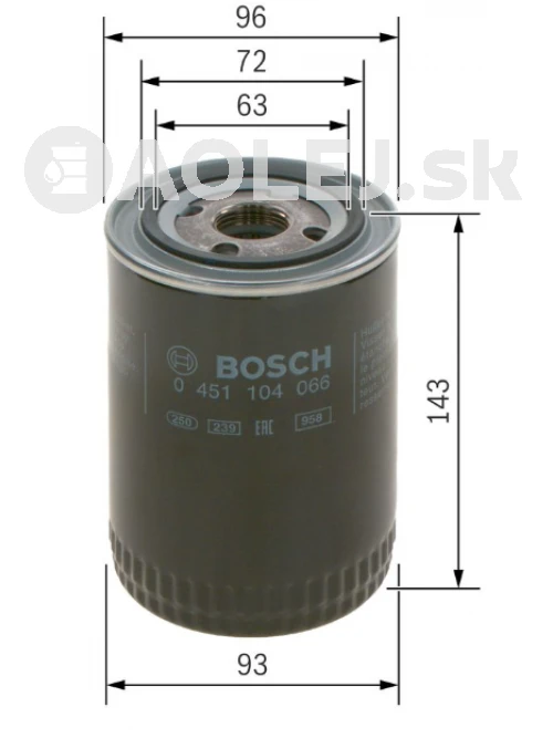 Olejový filter P4066 Bosch 0451104066