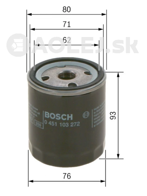 Olejový filter P3272 Bosch 0451103272