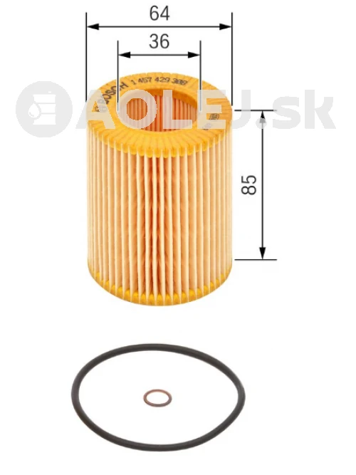 Olejový filter P9308 Bosch 1457429308