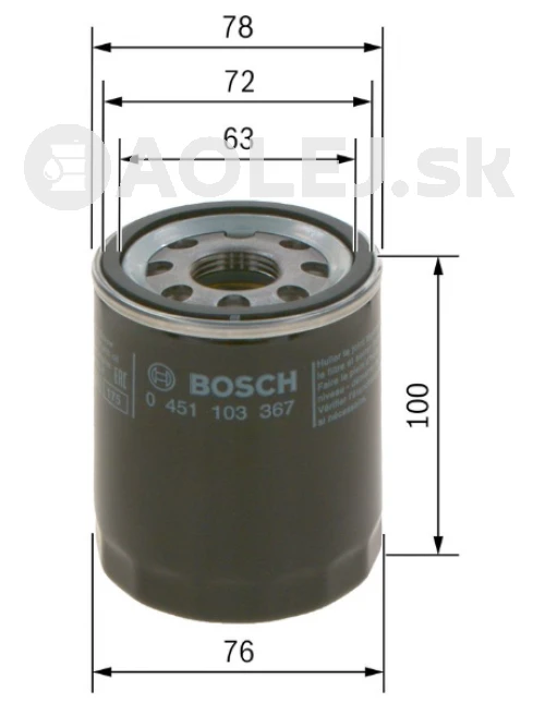Olejový filter P3367 Bosch 0451103367