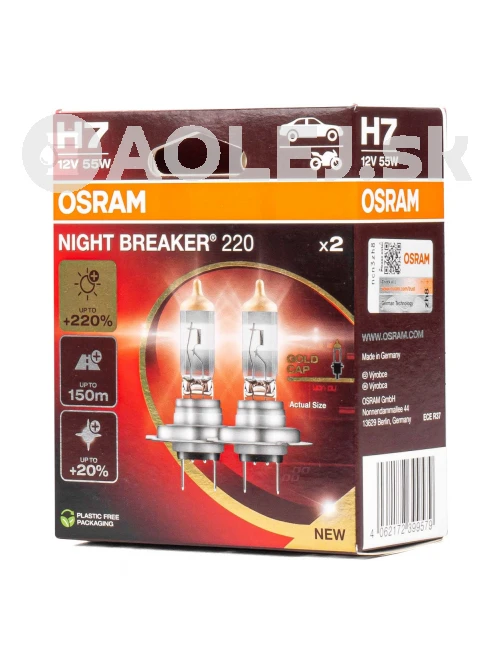 Halogénové žiarovky Osram H7 12V 55W PX26d NIGHT BREAKER 200 /2 ks