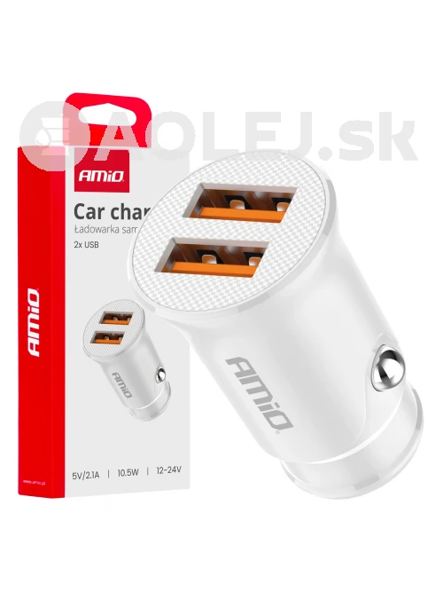 Nabíjačka do auta 2x USB-A 2.1A 12/24V AMiO-03872