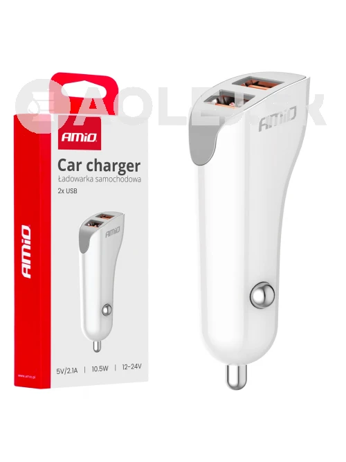 Nabíjačka do auta 2x USB-A 2.1A 12/24V AMiO-0387