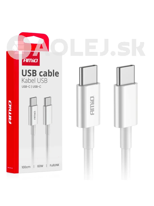 Kábel 'USB-C na USB-C 60W 100cm FullLINK AMIO-03896