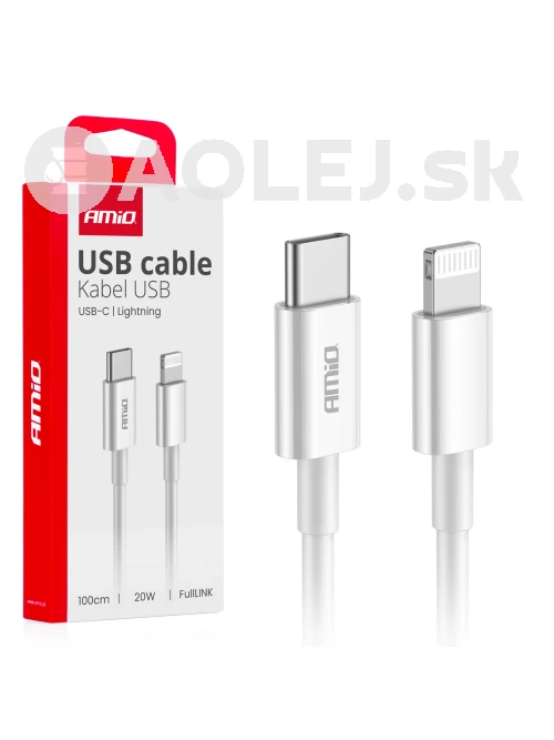 Kábel 'USB-C na Lightning 20W 100cm FullLINK AMIO-03898