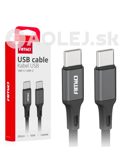 Kábel 'USB-C na USB-C 60W 100cm FullLINK AMIO-03902