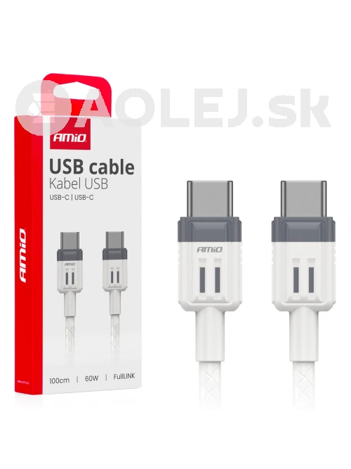 Kábel 'USB-C na USB-C 60W 100cm FullLINK AMIO-03908