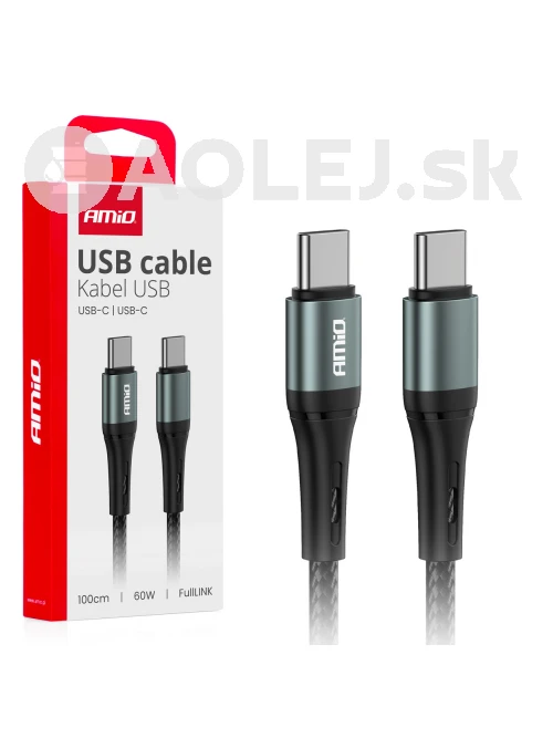 Kábel 'USB-C na USB-C 60W 100cm FullLINK AMIO-03914