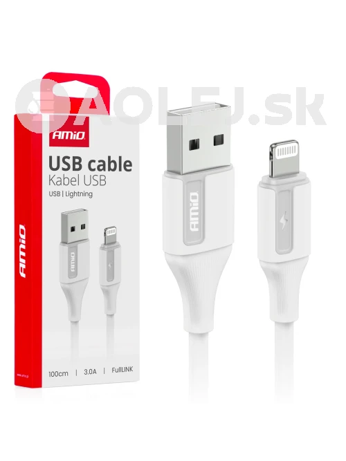 Kábel USB na Lightning 3A 100cm FullLINK AMIO-03919