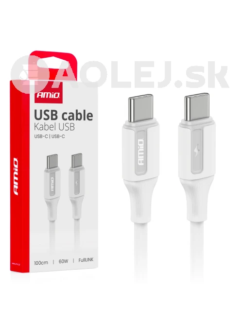 Kábel 'USB-C na USB-C 60W 100cm FullLINK AMIO-03920