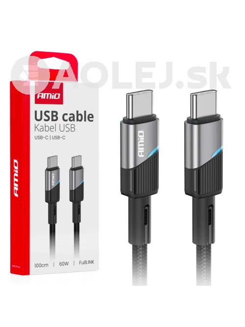 Kábel 'USB-C na USB-C 60W 100cm FullLINK AMIO-03926