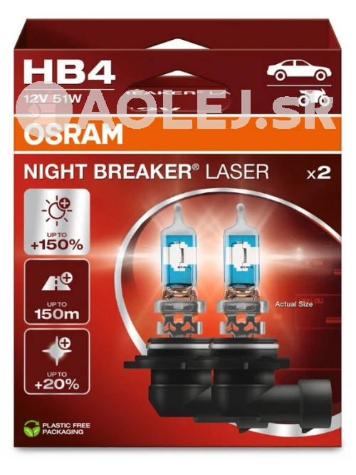 Osram HB4 12V 55W P22d Night Breaker Laser Box