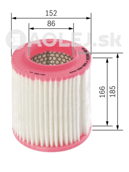 Vzduchový filter S0443 Bosch F026400443