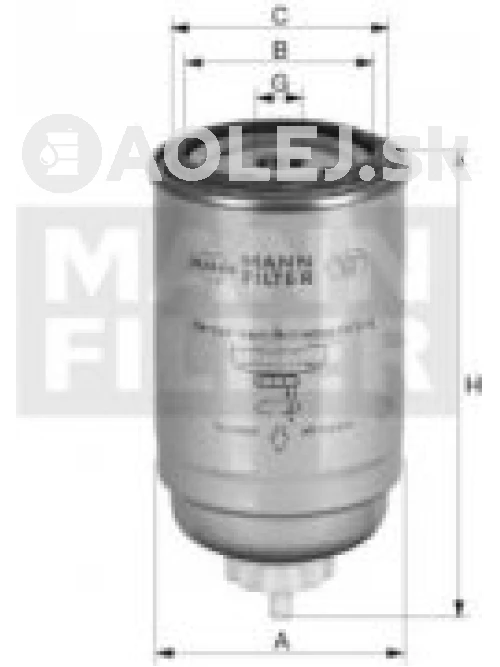 Palivový filter MANN FILTER WK 842/6