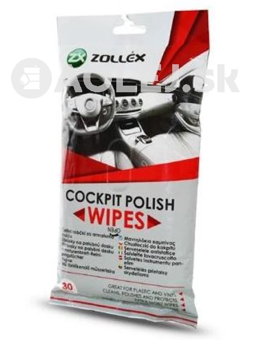 Zollex Cockpit Polish Wipes Vlhčené utierky na palubnú dosku 30ks