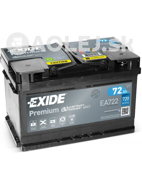 Exide Premium 12V 72Ah 720A EA722