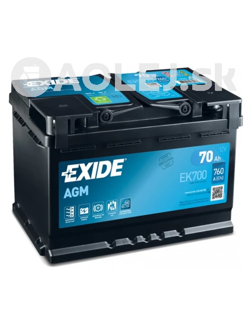 Exide AGM 12V 70Ah 760A EK700