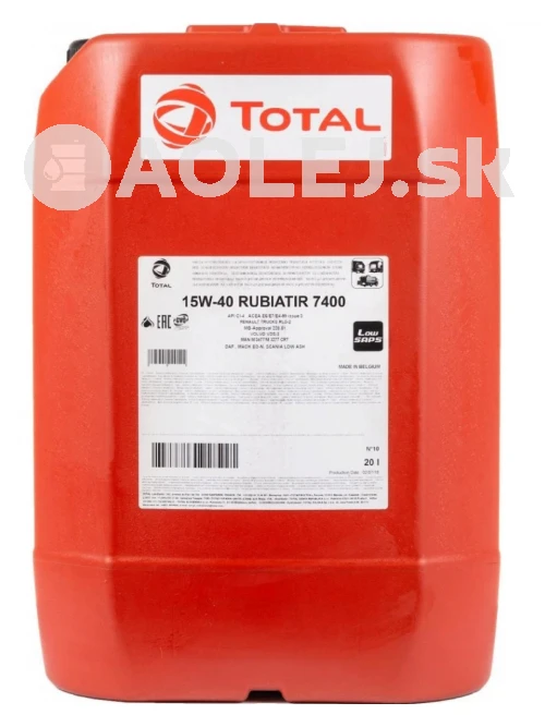 Total Rubia Tir 7400 15W-40 20L