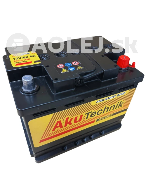 Autobatéria AkuTechnik AGM Start-Stop 12V 60Ah 660A