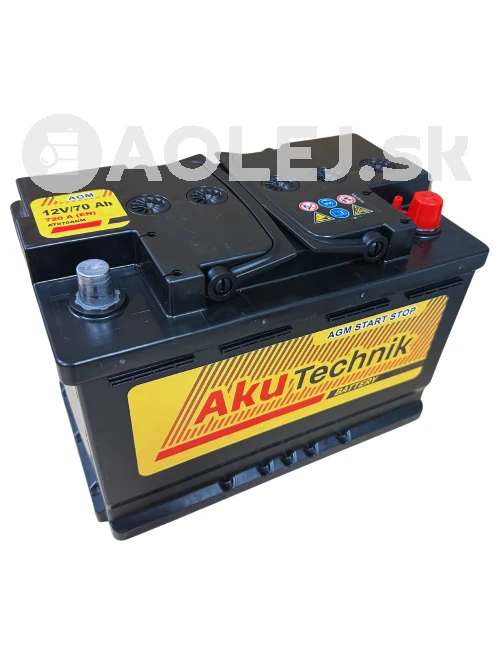 Autobatéria AkuTechnik AGM Start-Stop 12V 70Ah 720A