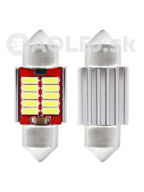 LED žiarovky CANBUS 4014 10SMD Festoon C5W C10W C3W 31mm White 12V/24V