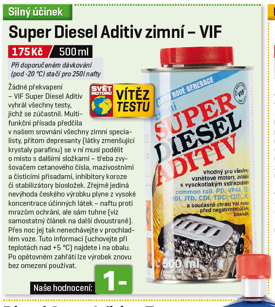 Vif Super Diesel Aditív Zimný - kartónový odber